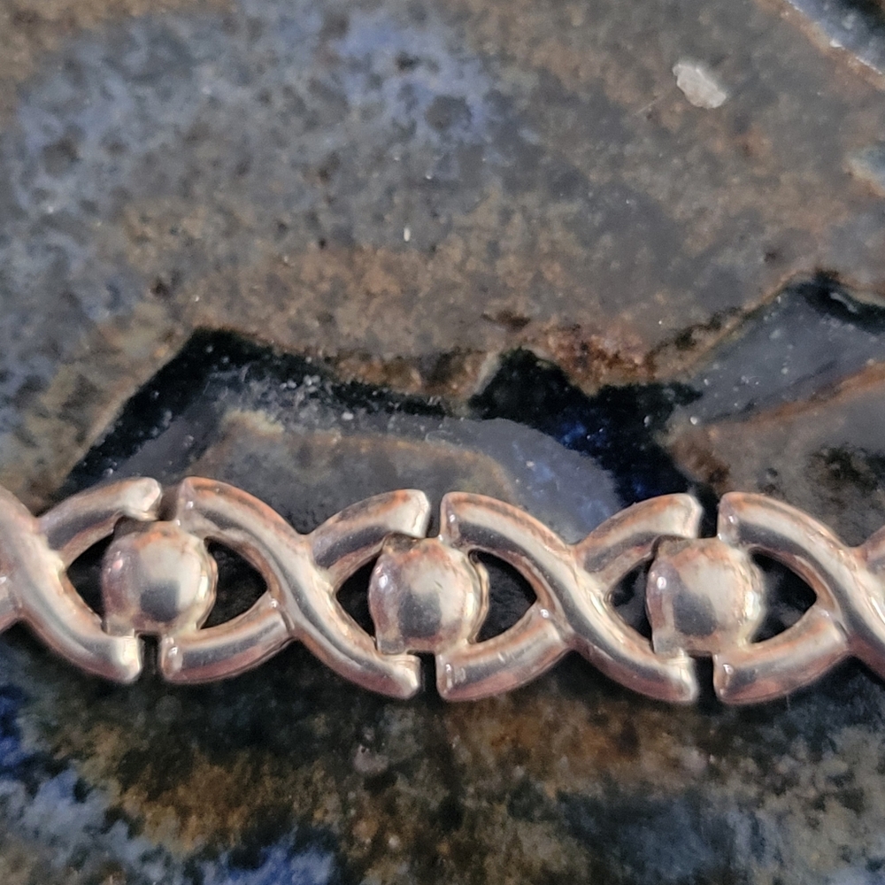 Italian Sterling Silver Chain Bracelet With Lobster Clasp - Picture 3 of 7